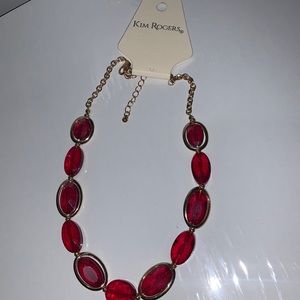 NWT Kim Rogers Holiday Necklace in Red